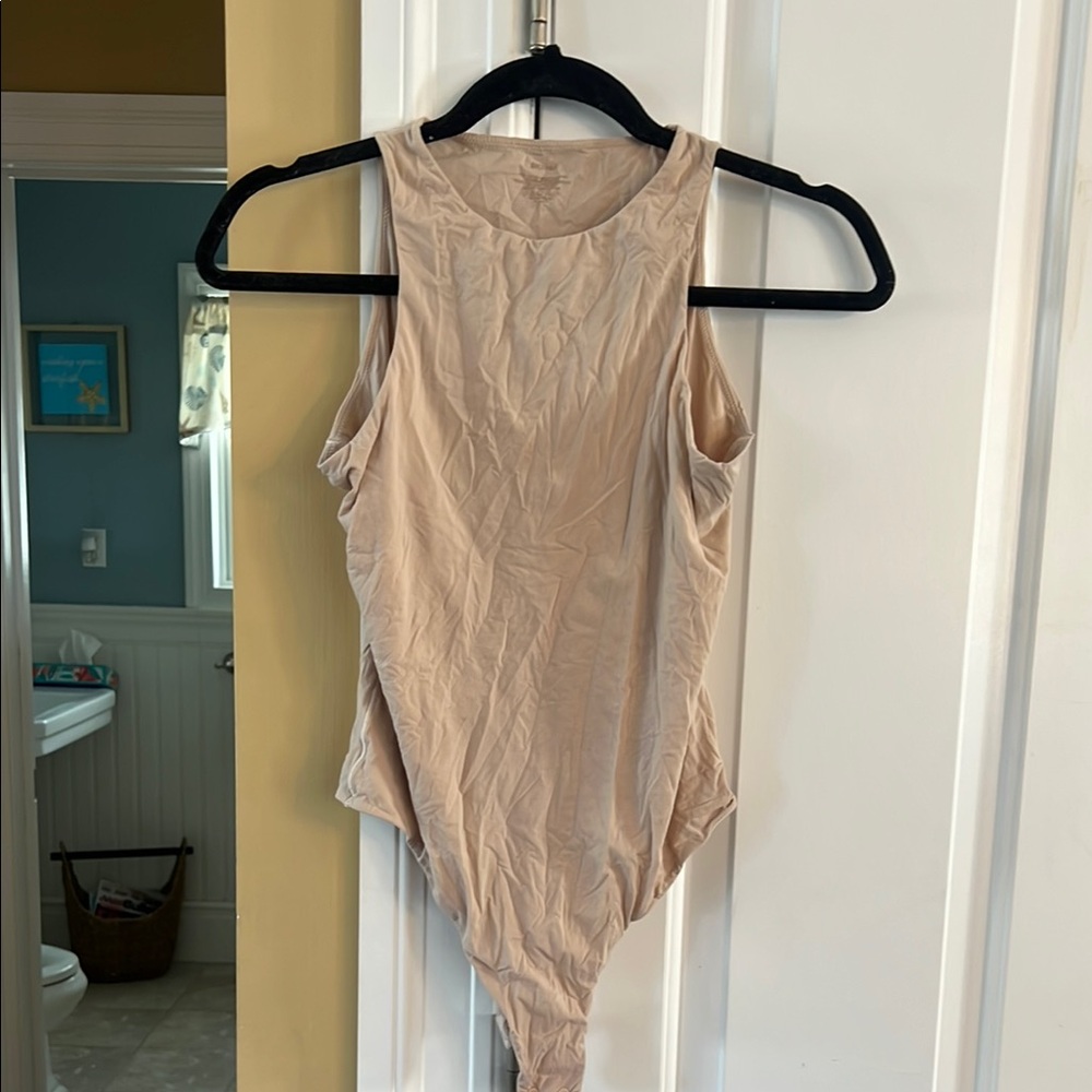 Women's Beige Sleeveless Bodysuit